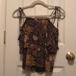 patterned off the shoulder top